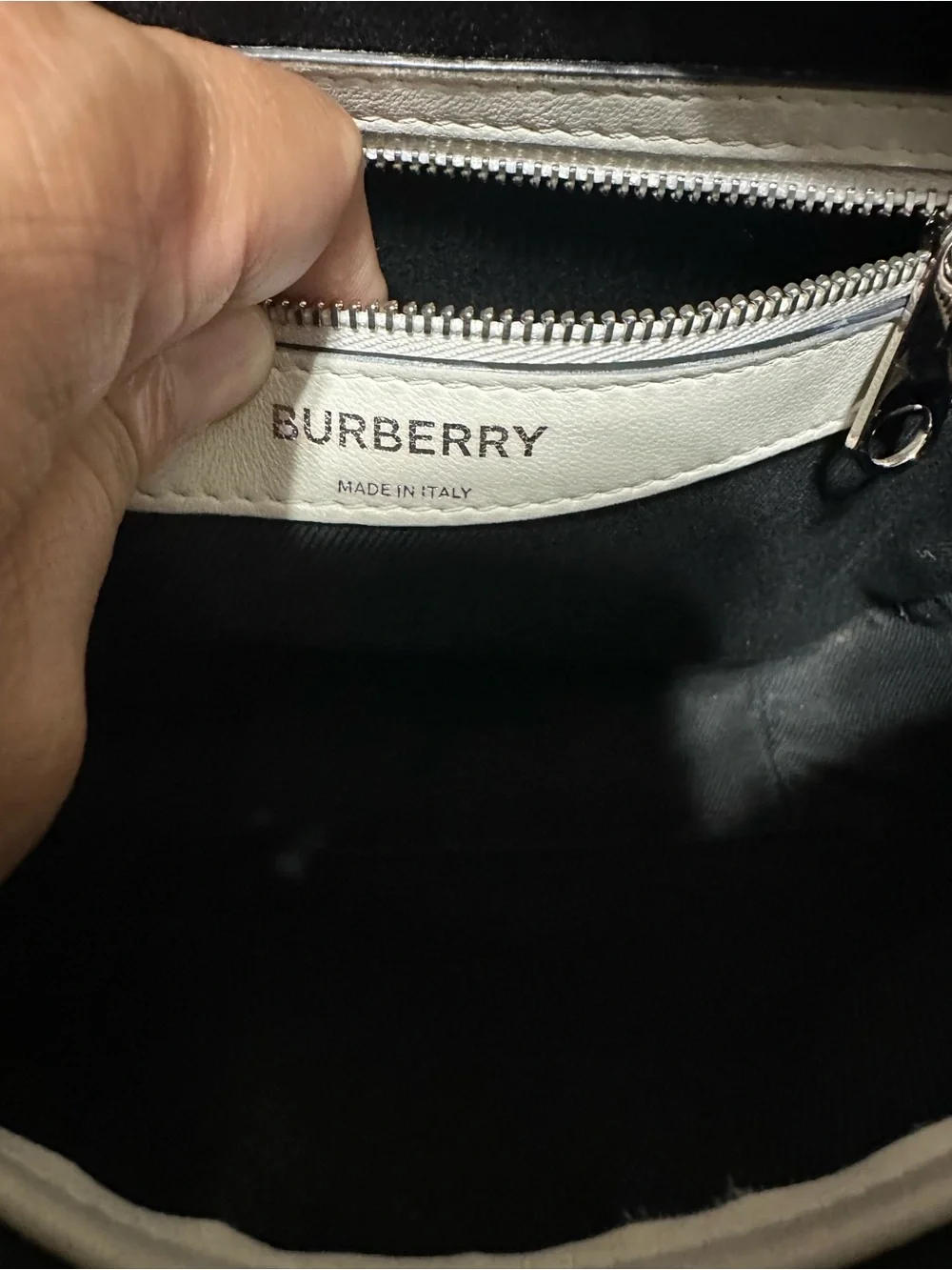 Burberry white leather